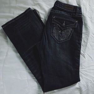 Harley Davidson flare embellished jeans